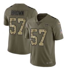 Men's Nike Los Angeles Chargers #57 Jatavis Brown Limited Olive/Camo 2017 Salute to Service NFL Jersey