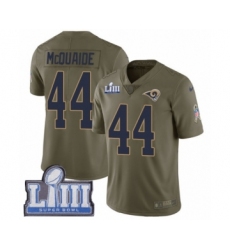 Men's Nike Los Angeles Rams #44 Jacob McQuaide Limited Olive 2017 Salute to Service Super Bowl LIII Bound NFL Jersey