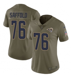Women's Nike Los Angeles Rams #76 Rodger Saffold Limited Olive 2017 Salute to Service NFL Jersey