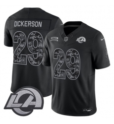Men's Los Angeles Rams #29 Eric Dickerson Black 2026 F.U.S.E. Salute to Service Limited Football Stitched Jersey
