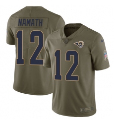 Men's Nike Los Angeles Rams #12 Joe Namath Limited Olive 2017 Salute to Service NFL Jersey
