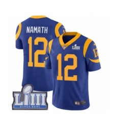 Youth Nike Los Angeles Rams #12 Joe Namath Royal Blue Alternate Vapor Untouchable Limited Player Super Bowl LIII Bound NFL Jersey
