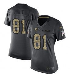 Women's Nike Los Angeles Rams #81 Torry Holt Limited Black 2016 Salute to Service NFL Jersey