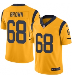 Men's Nike Los Angeles Rams #68 Jamon Brown Limited Gold Rush Vapor Untouchable NFL Jersey