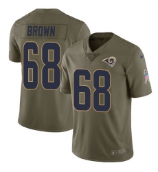 Youth Nike Los Angeles Rams #68 Jamon Brown Limited Olive 2017 Salute to Service NFL Jersey