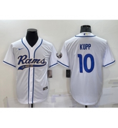 Men's Los Angeles Rams #10 Cooper Kupp White Stitched Cool Base Nike Baseball Jersey