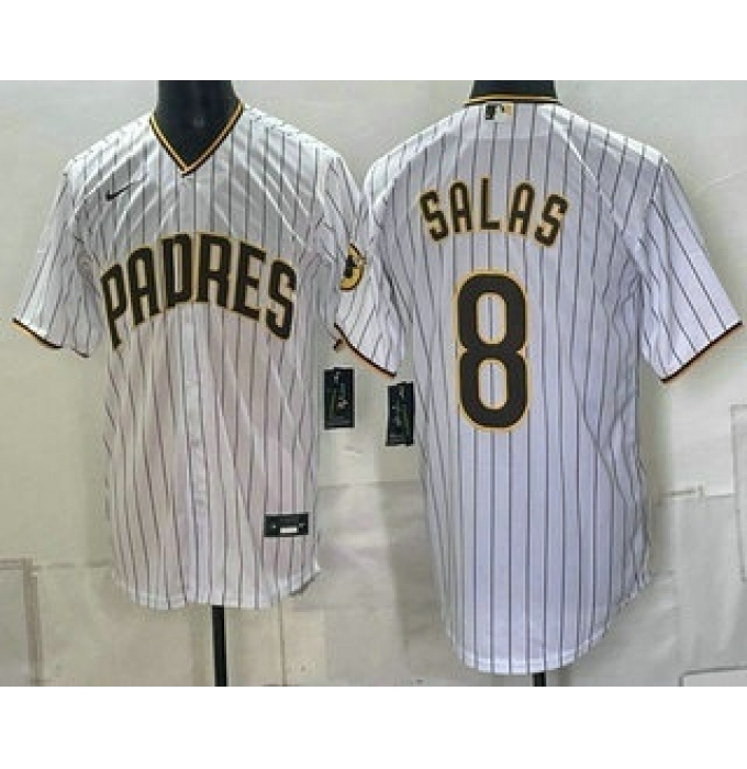 Men's San Diego Padres #8 Ethan Salas White Cool Base Jersey