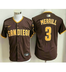 Youth San Diego Padres #3 Jackson Merrill Brown Limited Jersey