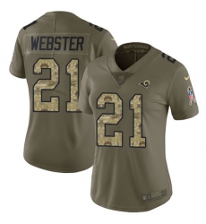 Women's Nike Los Angeles Rams #21 Kayvon Webster Limited Olive/Camo 2017 Salute to Service NFL Jersey