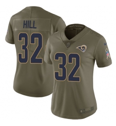 Women's Nike Los Angeles Rams #32 Troy Hill Limited Olive 2017 Salute to Service NFL Jersey