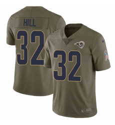 Youth Nike Los Angeles Rams #32 Troy Hill Limited Olive 2017 Salute to Service NFL Jersey