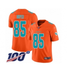 Men's Miami Dolphins #85 Mark Duper Limited Orange Inverted Legend 100th Season Football Jersey