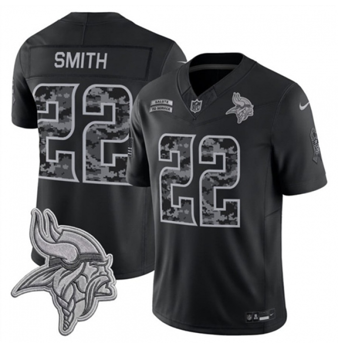 Men's Minnesota Vikings #22 Harrison Smith Black 2026 F.U.S.E. Salute to Service Limited Football Stitched Jersey