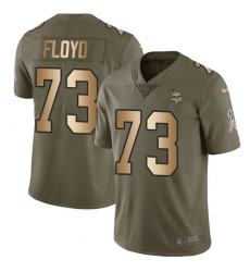 Men's Nike Minnesota Vikings #73 Sharrif Floyd Limited Olive/Gold 2017 Salute to Service NFL Jersey