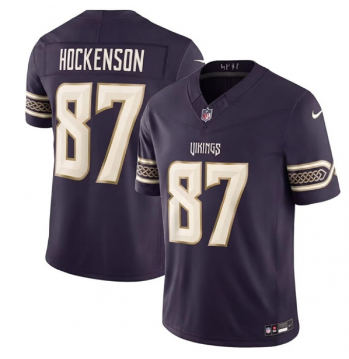 Men's Minnesota Vikings #87 T.J. Hockenson Deep Purple 2026 F.U.S.E. Rivalries Collection Limited Football Stitched Jersey
