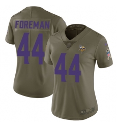 Women's Nike Minnesota Vikings #44 Chuck Foreman Limited Olive 2017 Salute to Service NFL Jersey