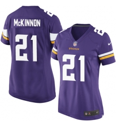 Women's Nike Minnesota Vikings #21 Jerick McKinnon Game Purple Team Color NFL Jersey