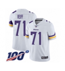 Men's Minnesota Vikings #71 Riley Reiff White Vapor Untouchable Limited Player 100th Season Football Jersey