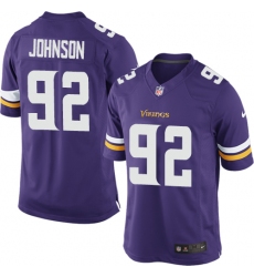 Youth Nike Minnesota Vikings #92 Tom Johnson Purple Team Color Vapor Untouchable Limited Player NFL Jersey