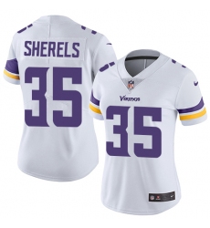 Women's Nike Minnesota Vikings #35 Marcus Sherels White Vapor Untouchable Limited Player NFL Jersey