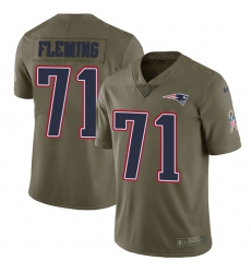 Men's Nike New England Patriots #71 Cameron Fleming Limited Olive 2017 Salute to Service NFL Jersey