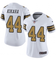Women's Nike New Orleans Saints #44 Hau'oli Kikaha Limited White Rush Vapor Untouchable NFL Jersey