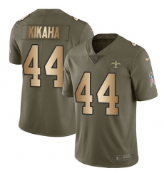 Youth Nike New Orleans Saints #44 Hau'oli Kikaha Limited Olive/Gold 2017 Salute to Service NFL Jersey