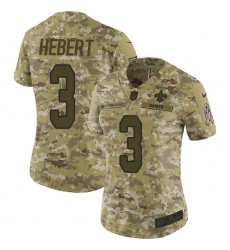 Women's Nike New Orleans Saints #3 Bobby Hebert Limited Camo 2018 Salute to Service NFL Jersey