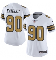 Women's Nike New Orleans Saints #90 Nick Fairley Limited White Rush Vapor Untouchable NFL Jersey