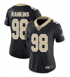 Women's Nike New Orleans Saints #98 Sheldon Rankins Black Team Color Vapor Untouchable Limited Player NFL Jersey