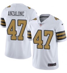 Men's Nike New Orleans Saints #47 Alex Anzalone Limited White Rush Vapor Untouchable NFL Jersey