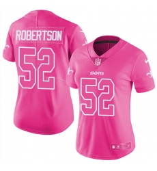 Women's Nike New Orleans Saints #52 Craig Robertson Limited Pink Rush Fashion NFL Jersey