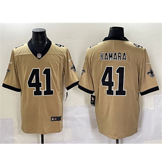 Men's New Orleans Saints #41 Alvin Kamara Gold Alternate Vapor Limited Football Stitched Jersey