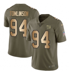 Men's Nike New York Giants #94 Dalvin Tomlinson Limited Olive/Gold 2017 Salute to Service NFL Jersey