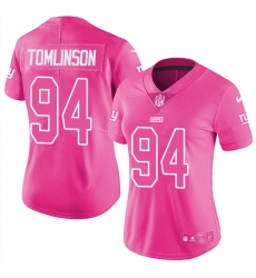 Women's Nike New York Giants #94 Dalvin Tomlinson Limited Pink Rush Fashion NFL Jersey