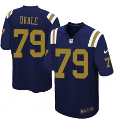 Men's Nike New York Jets #79 Brent Qvale Limited Navy Blue Alternate NFL Jersey