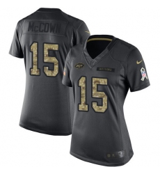 Women's Nike New York Jets #15 Josh McCown Limited Black 2016 Salute to Service NFL Jersey