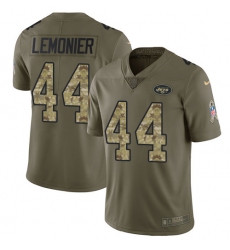 Men's Nike New York Jets #44 Corey Lemonier Limited Olive/Camo 2017 Salute to Service NFL Jersey