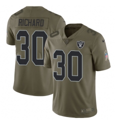 Youth Nike Oakland Raiders #30 Jalen Richard Limited Olive 2017 Salute to Service NFL Jersey