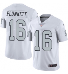 Men's Nike Oakland Raiders #16 Jim Plunkett Limited White Rush Vapor Untouchable NFL Jersey