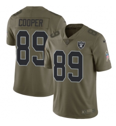 Men's Nike Oakland Raiders #89 Amari Cooper Limited Olive 2017 Salute to Service NFL Jersey