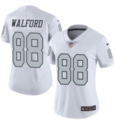 Women's Nike Oakland Raiders #88 Clive Walford Limited White Rush Vapor Untouchable NFL Jersey