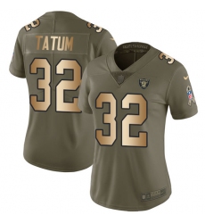 Women's Nike Oakland Raiders #32 Jack Tatum Limited Olive/Gold 2017 Salute to Service NFL Jersey