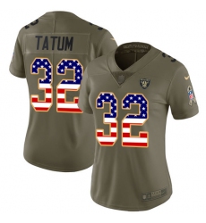 Women's Nike Oakland Raiders #32 Jack Tatum Limited Olive/USA Flag 2017 Salute to Service NFL Jersey