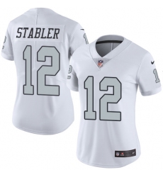 Women's Nike Oakland Raiders #12 Kenny Stabler Limited White Rush Vapor Untouchable NFL Jersey