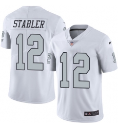 Youth Nike Oakland Raiders #12 Kenny Stabler Limited White Rush Vapor Untouchable NFL Jersey