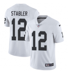 Youth Nike Oakland Raiders #12 Kenny Stabler White Vapor Untouchable Limited Player NFL Jersey