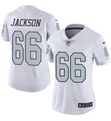 Women's Nike Oakland Raiders #66 Gabe Jackson Limited White Rush Vapor Untouchable NFL Jersey