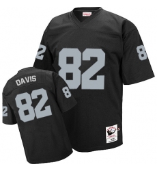 Mitchell and Ness Oakland Raiders #82 Al Davis Black Team Color Authentic NFL Throwback Jersey