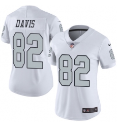 Women's Nike Oakland Raiders #82 Al Davis Limited White Rush Vapor Untouchable NFL Jersey